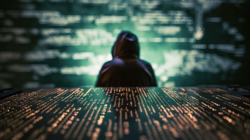 中国人による闇バイトによって盗まれるクレジットカード情報を警告するイメージ